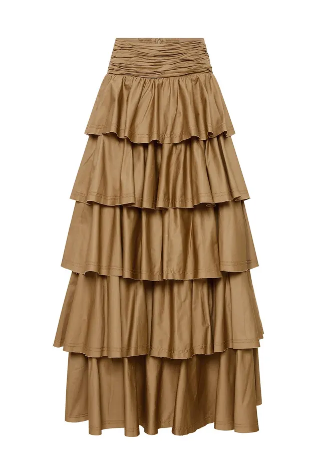 Aje Eleni Tiered Maxi Skirt Willow Women Skirts