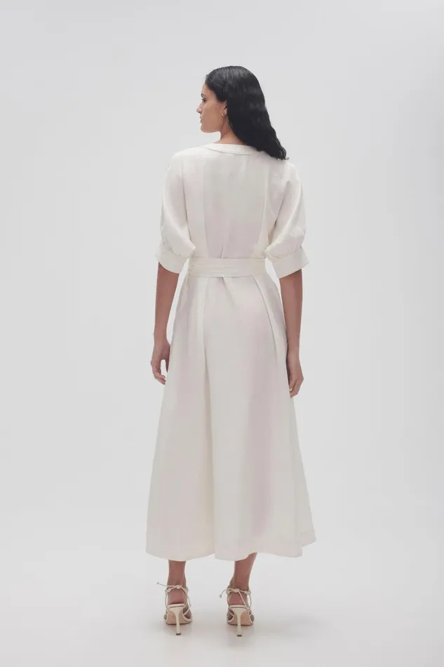Aje Ennoble Dress Ivory Women Dresses