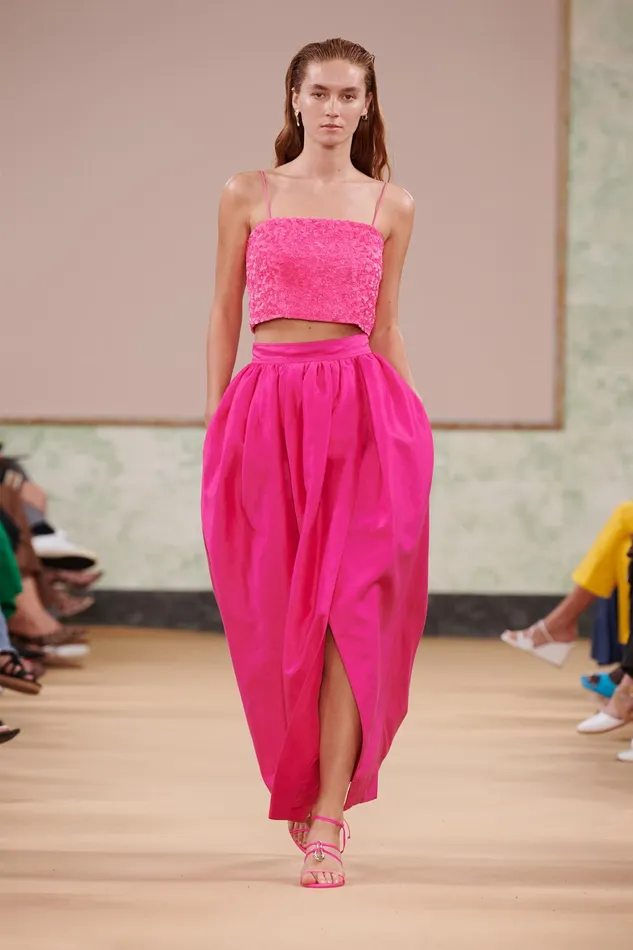Aje Evelyn Sequin Top Rouge Pink Women Tops