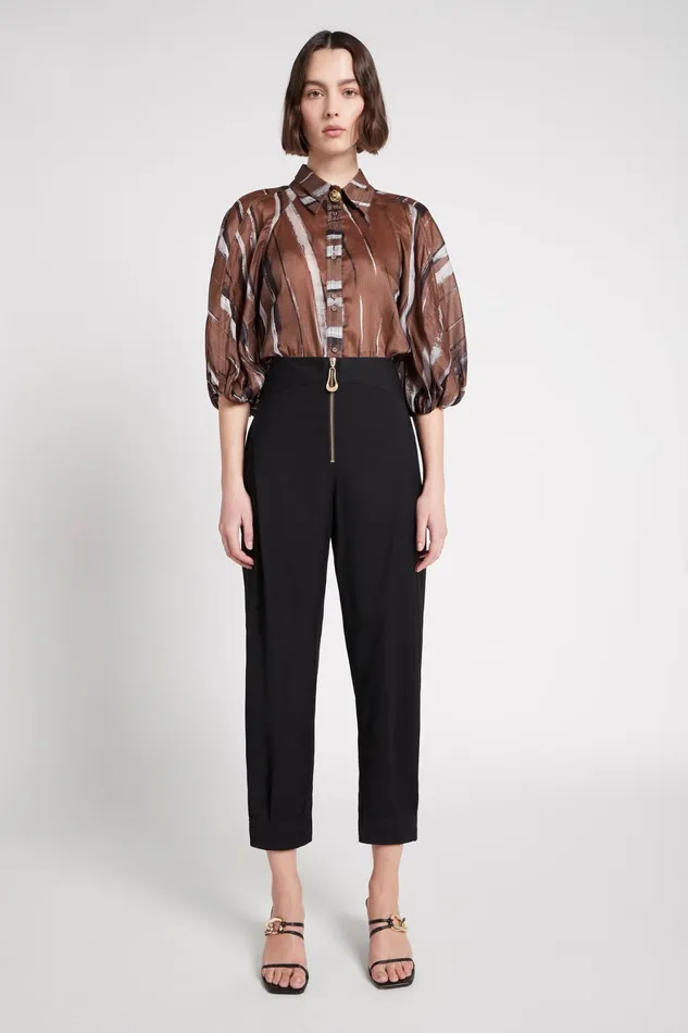 Aje Fernande Front Zip Pant Black Women Pants