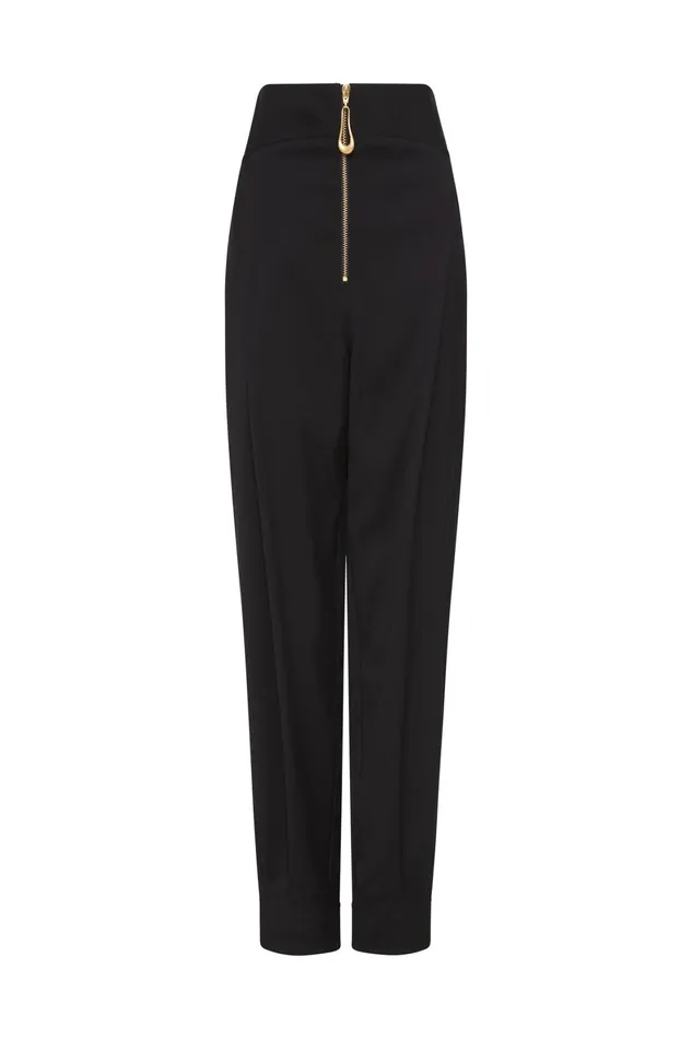 Aje Fernande Front Zip Pant Black Women Pants