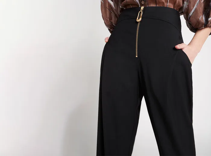 Aje Fernande Front Zip Pant Black Women Pants
