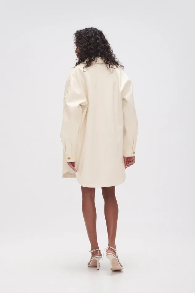Aje Flourisher Braided Shirt Ivory Women Tops