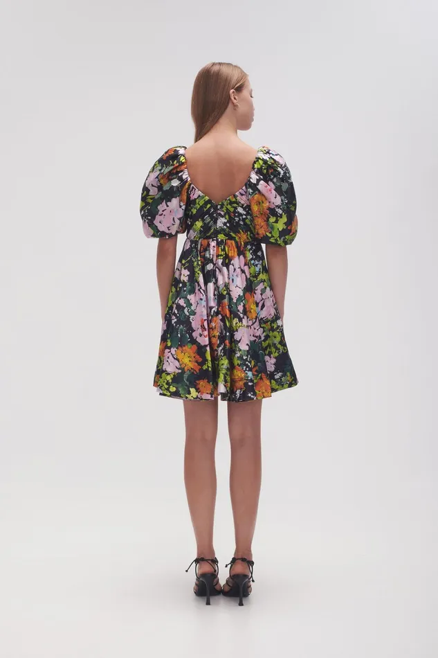 Aje Gabrielle Plunge Mini Dress Midnight Floral Women Dresses