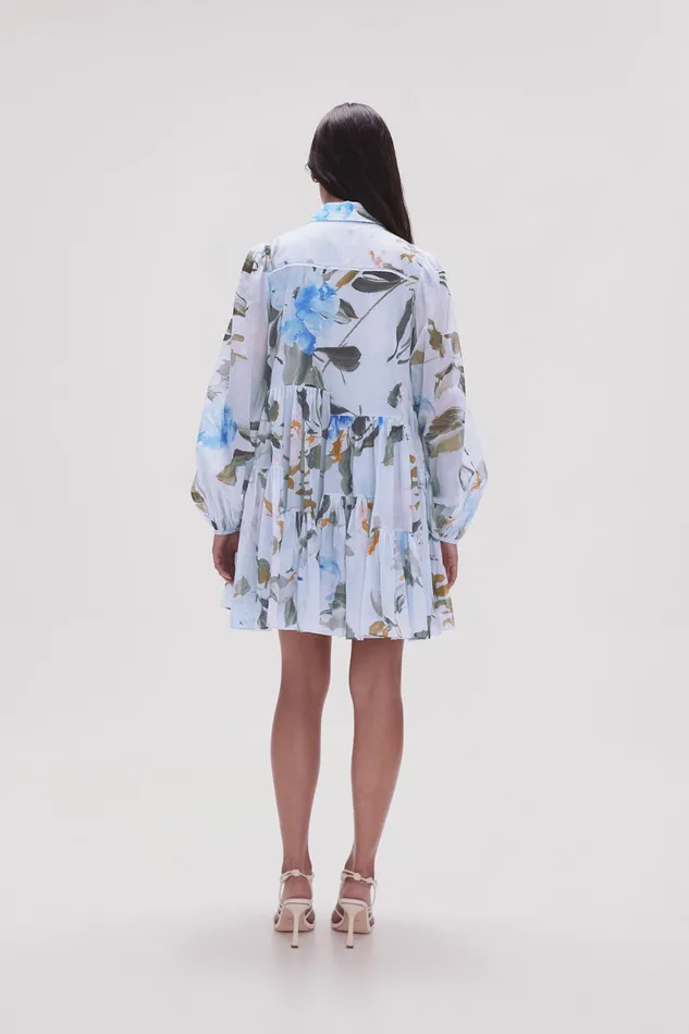 Aje Georgia Smock Mini Dress Divine Orchid Women Dresses