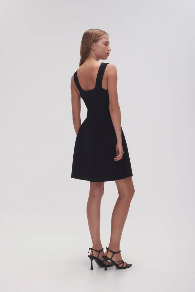 Aje Goldfoil Metal Bar Mini Dress Black Women Dresses