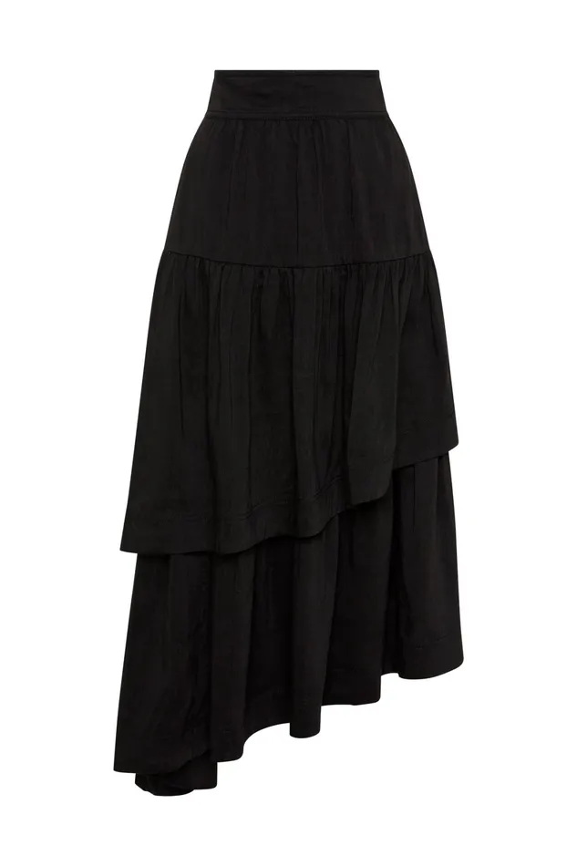 Aje Interlace Midi Skirt Black Women Skirts