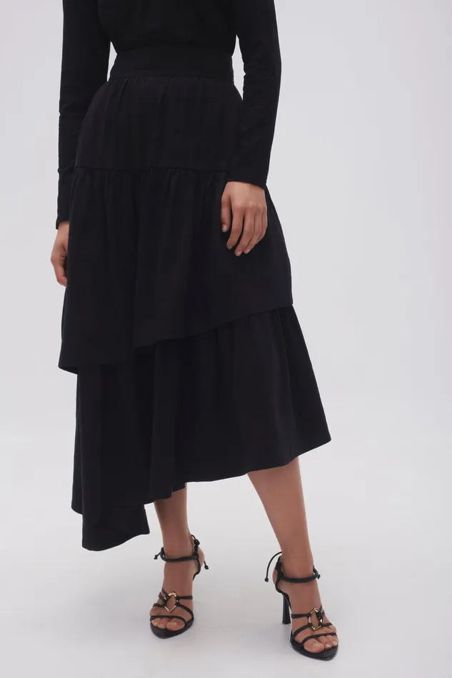 Aje Interlace Midi Skirt Black Women Skirts