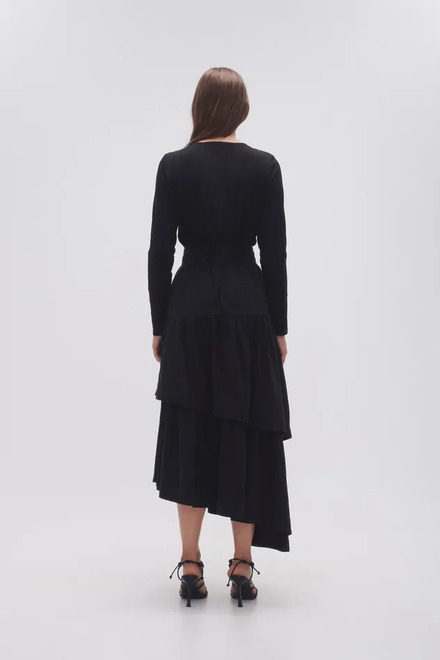 Aje Interlace Midi Skirt Black Women Skirts