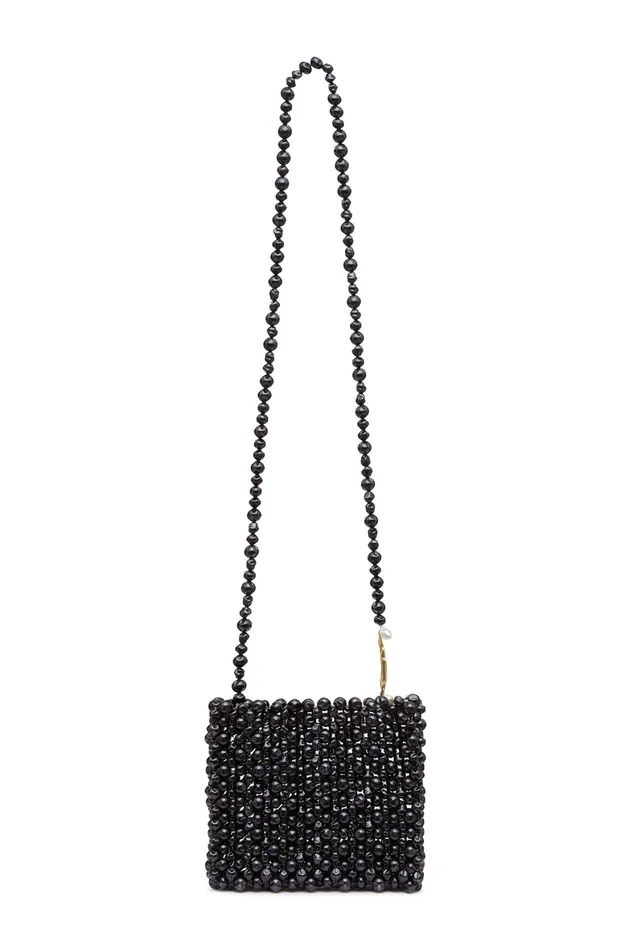 Aje Lucienne Full Pearl Crossbody Black Women Handbags and Wallets