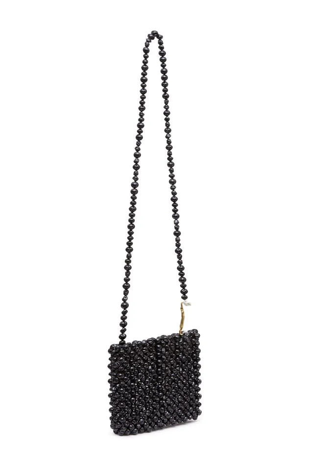 Aje Lucienne Full Pearl Crossbody Black Women Handbags and Wallets