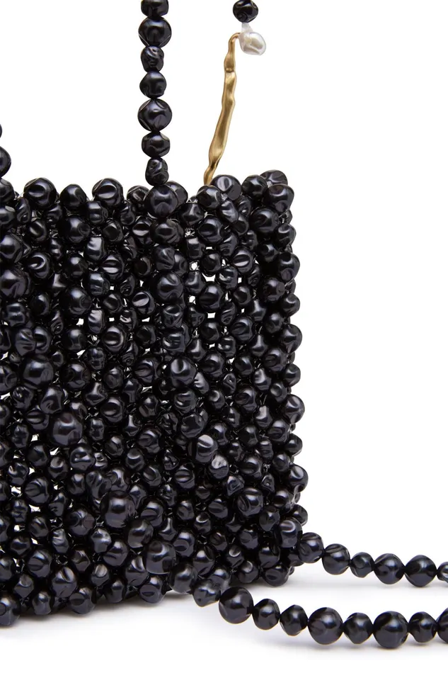 Aje Lucienne Full Pearl Crossbody Black Women Handbags and Wallets