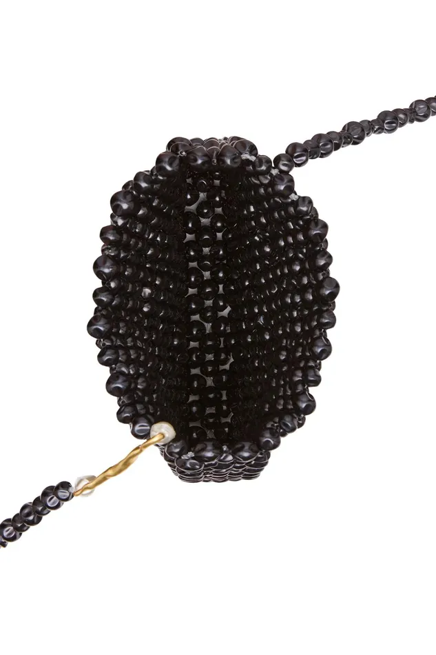 Aje Lucienne Full Pearl Crossbody Black Women Handbags and Wallets