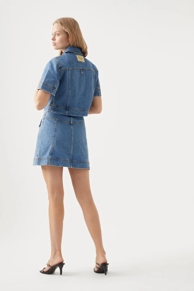 Aje Melody Denim Zip Mini Skirt 90039s Wash Women Skirts