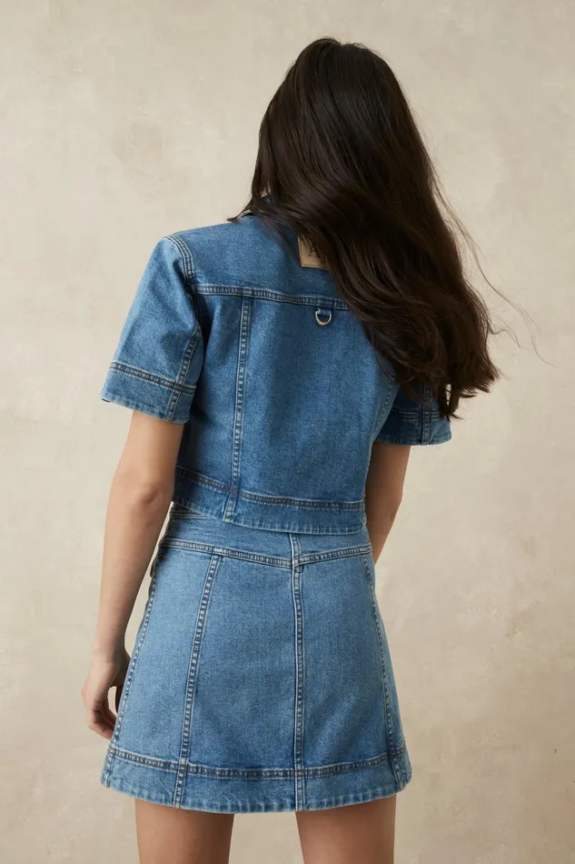 Aje Melody Denim Zip Mini Skirt 90039s Wash Women Skirts