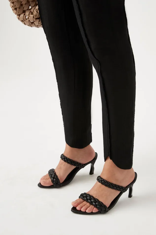 Aje Mirage Woven Sculptural Heel Black Women Shoes
