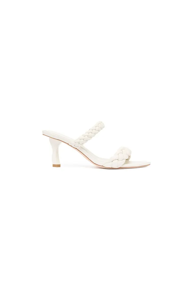 Aje Mirage Woven Sculptural Heel Ivory Women Shoes