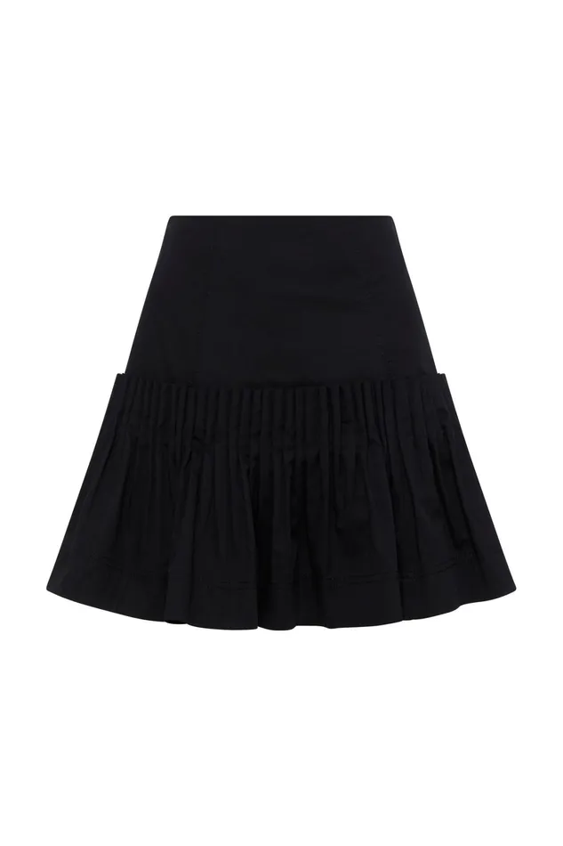 Aje Niki Pleated Mini Skirt Black Women Skirts