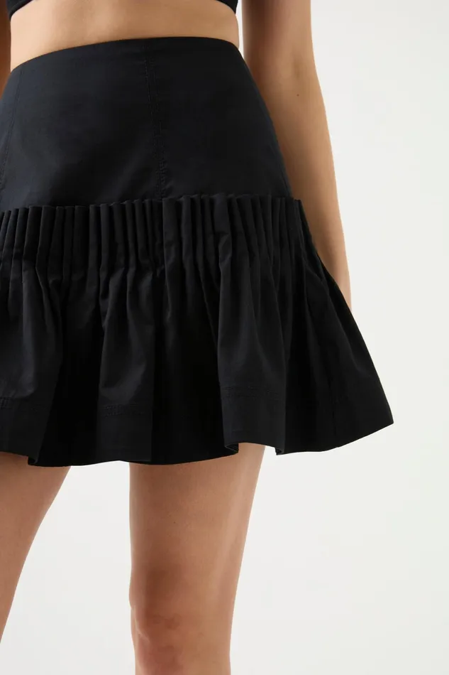 Aje Niki Pleated Mini Skirt Black Women Skirts