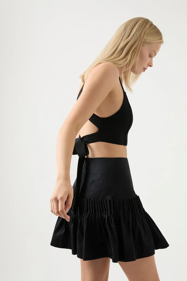 Aje Niki Pleated Mini Skirt Black Women Skirts