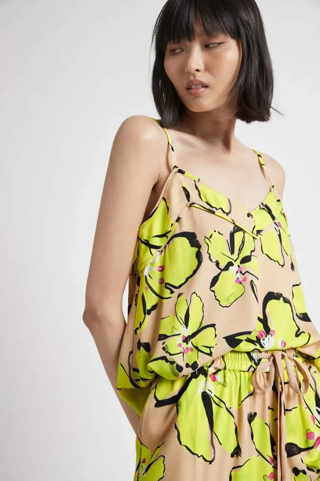 Aje Pelicano Citrus Bloom Strap Cami Top Citrus Bloom Women Tops
