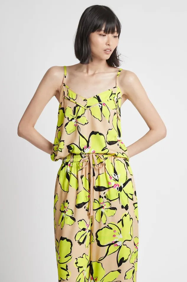 Aje Pelicano Citrus Bloom Strap Cami Top Citrus Bloom Women Tops