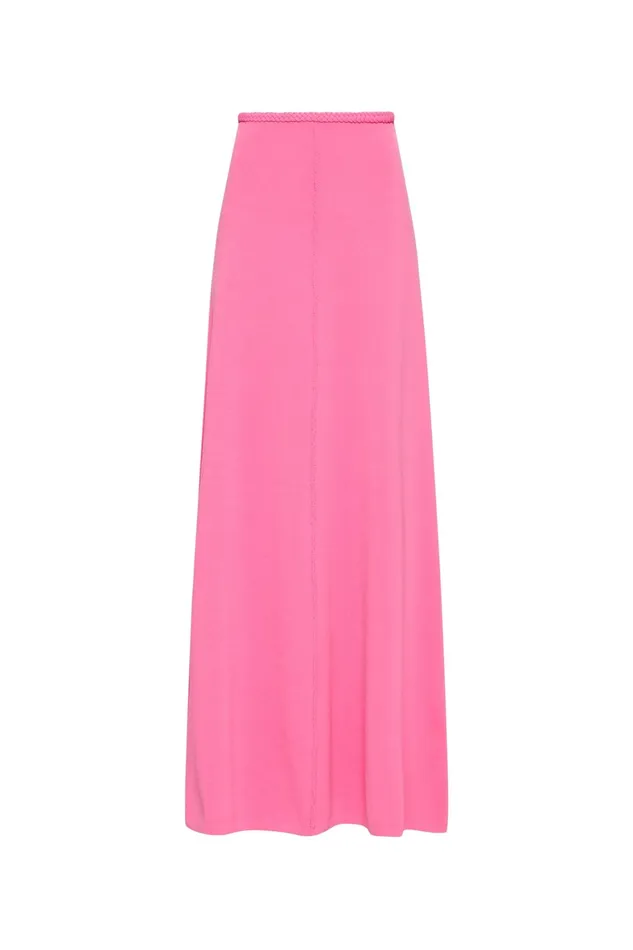 Aje Petal Knit Midi Skirt French Rose Pink Women Body and Crepe Knit