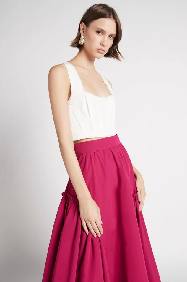 Aje Radiance Cropped Top Ivory Women Tops