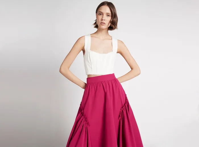Aje Radiance Cropped Top Ivory Women Tops