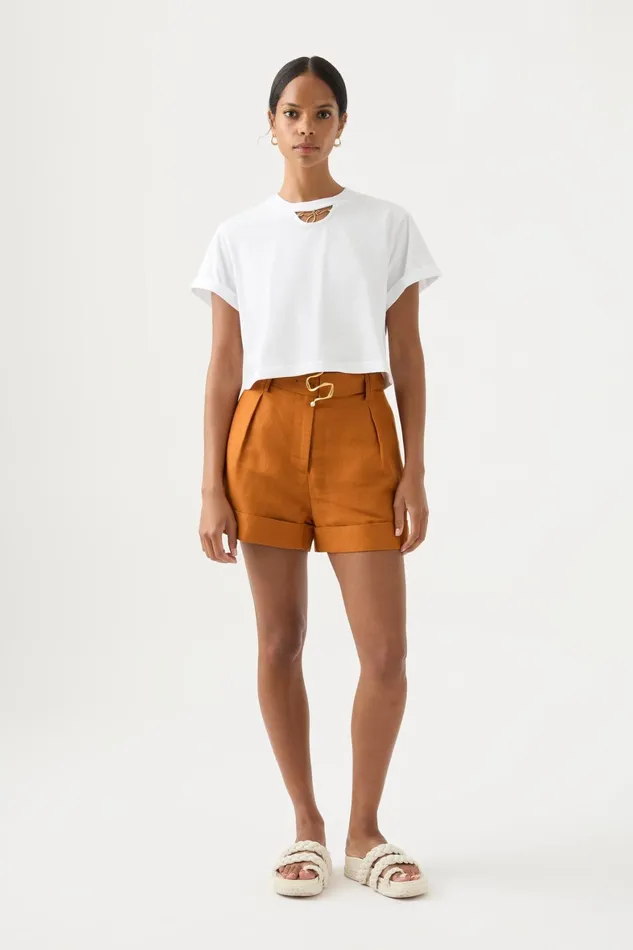 Aje Sanguine Tailored Short Chestnut Brown Women Shorts