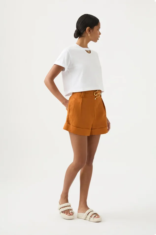 Aje Sanguine Tailored Short Chestnut Brown Women Shorts