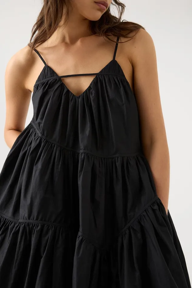 Aje Seraphina Swing Mini Dress Black Women Dresses