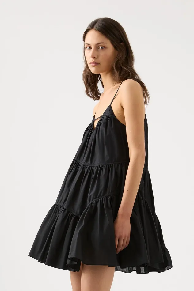 Aje Seraphina Swing Mini Dress Black Women Dresses
