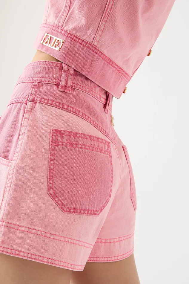 Aje Shades Pink Denim Short Two Tone Pink Women Denim