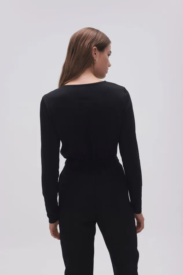 Aje Terrain Metal Ring Long Sleeve Black Women Tees