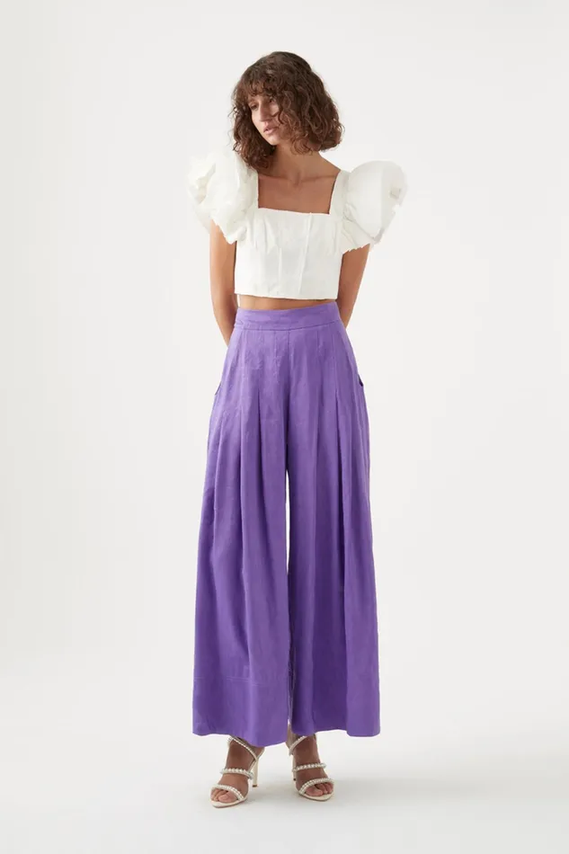 Aje Vanades Frill Crop Top Ivory Women Tops