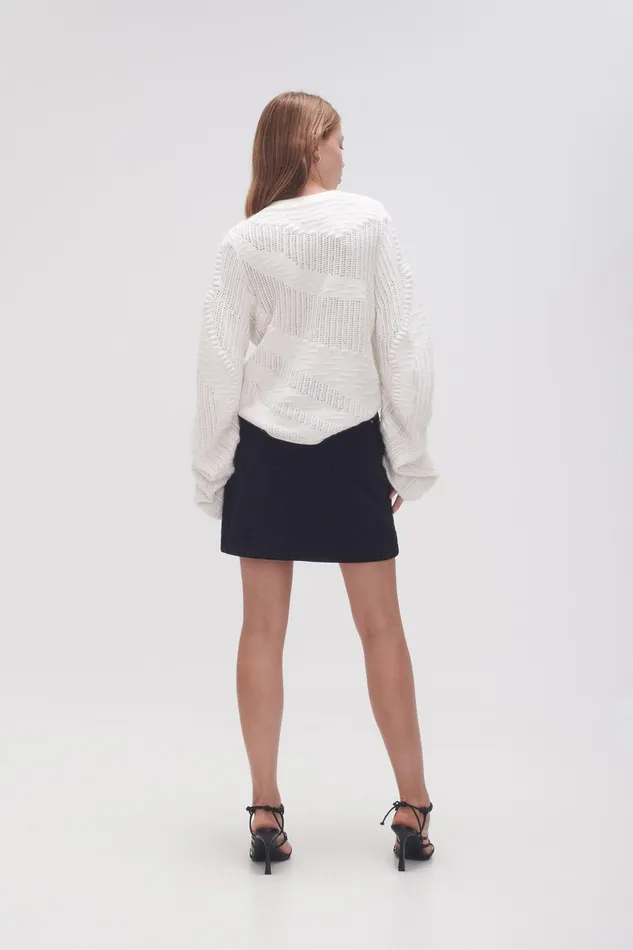 Aje Willa Denim Mini Skirt Black Women Skirts