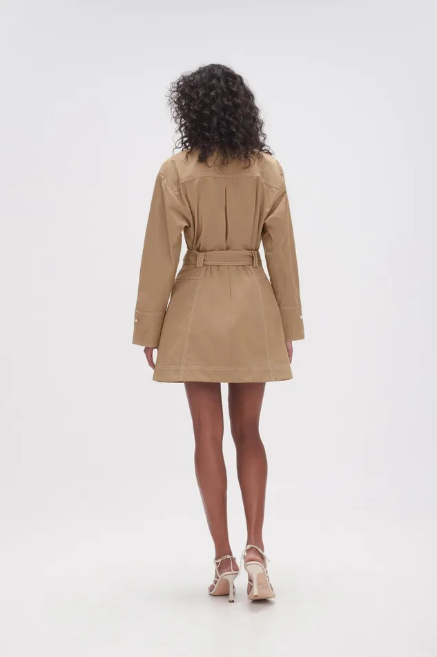 Aje Willow Utility Mini Skirt Taupe Grey Women Skirts