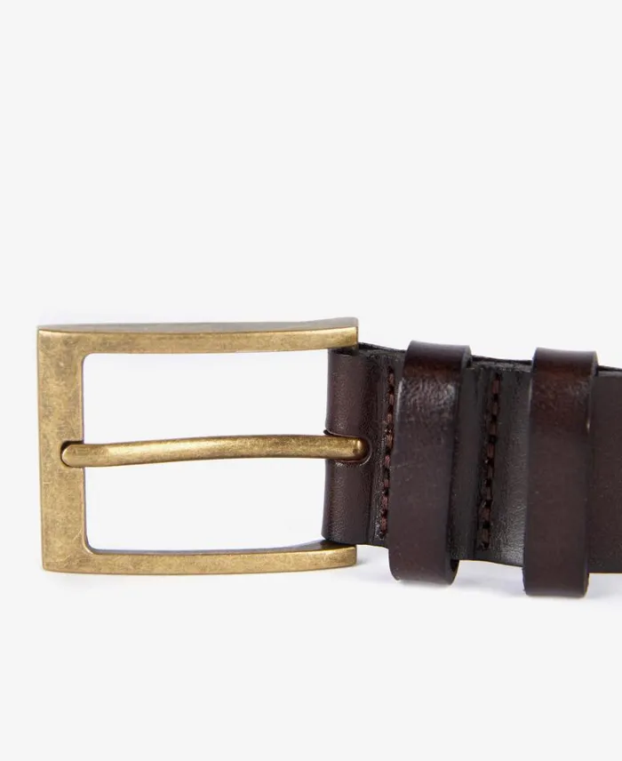 Albyn Leather Webbing Belt Khaki Green Men Barbour Belts