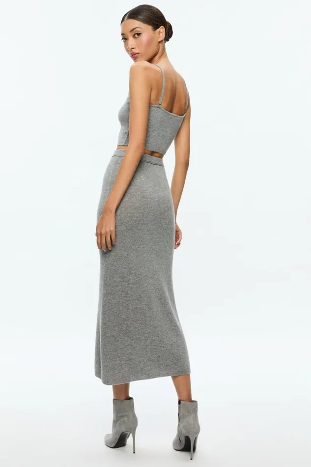 Alice Olivia Adrina Skirt Medium Heather Grey Women Skirts