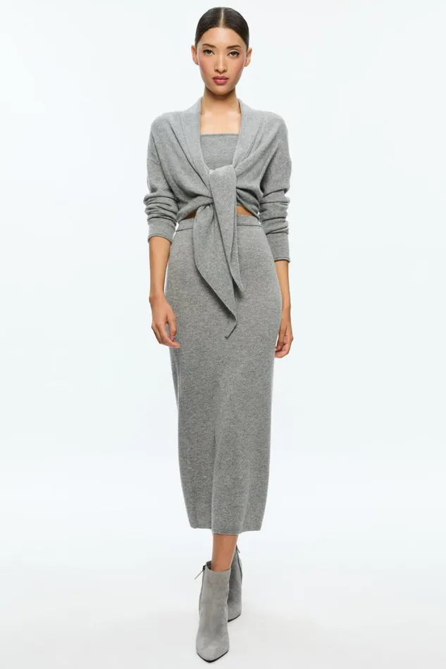 Alice Olivia Adrina Skirt Medium Heather Grey Women Skirts