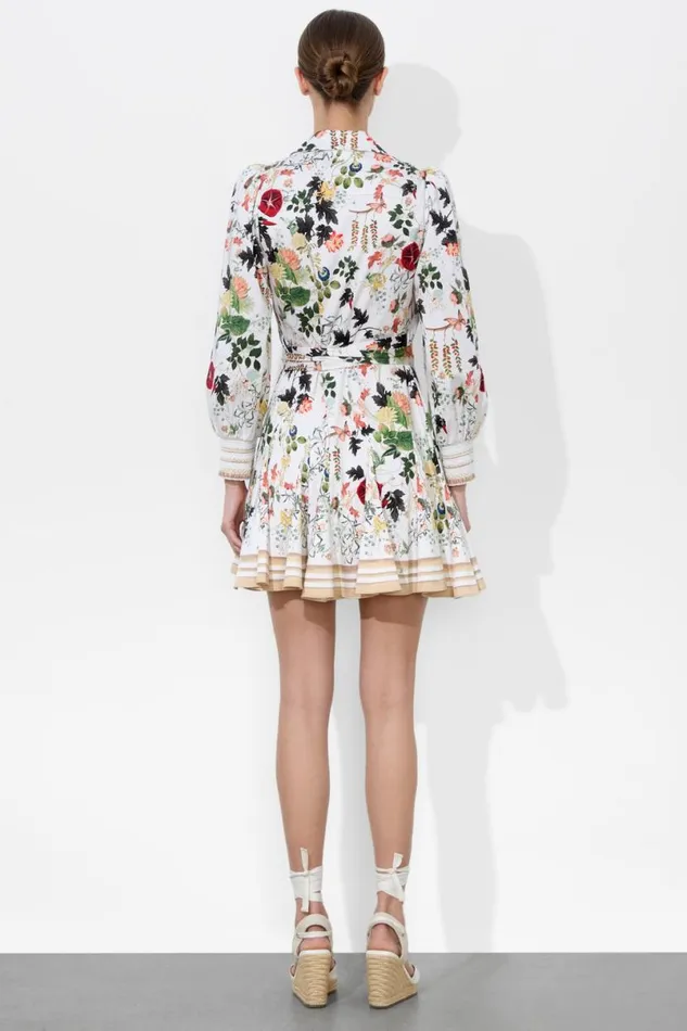 Alice Olivia Alisa Wrap Godet Shirt Dress Blush Kiss Vanilla Women Dresses