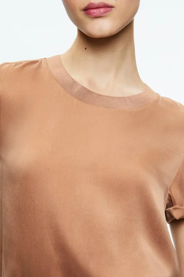 Alice Olivia Braden Relaxed Tee Camel Women Tops