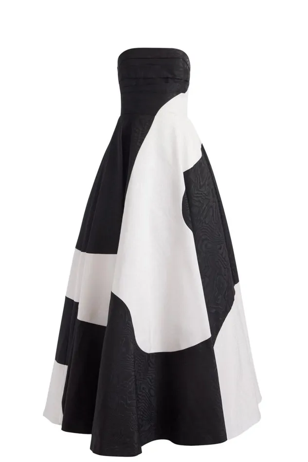 Alice Olivia Bridgette Maxi Gown Blackoff White Women Dresses