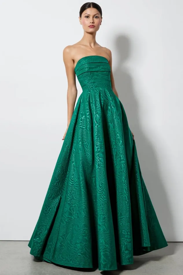 Alice Olivia Bridgette Maxi Gown Forest Green Women Dresses