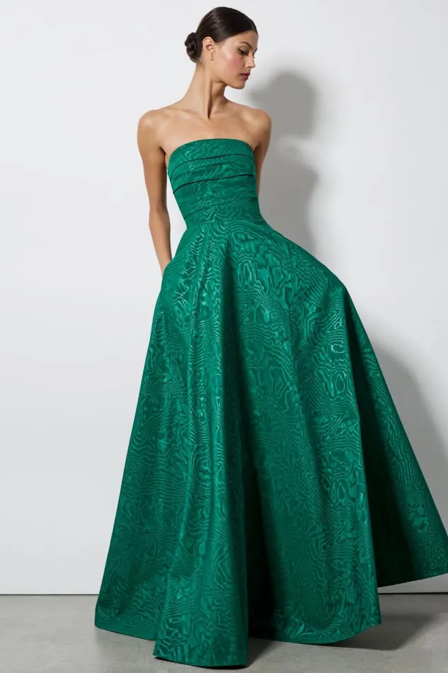 Alice Olivia Bridgette Maxi Gown Forest Green Women Dresses