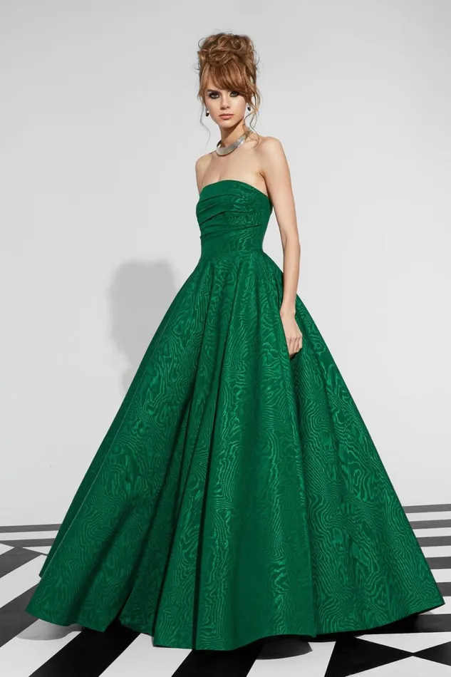 Alice Olivia Bridgette Maxi Gown Forest Green Women Dresses