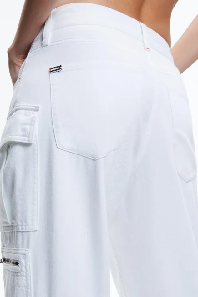 Alice Olivia Cay Cargo Jean White Women Pants