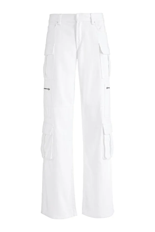 Alice Olivia Cay Cargo Jean White Women Pants