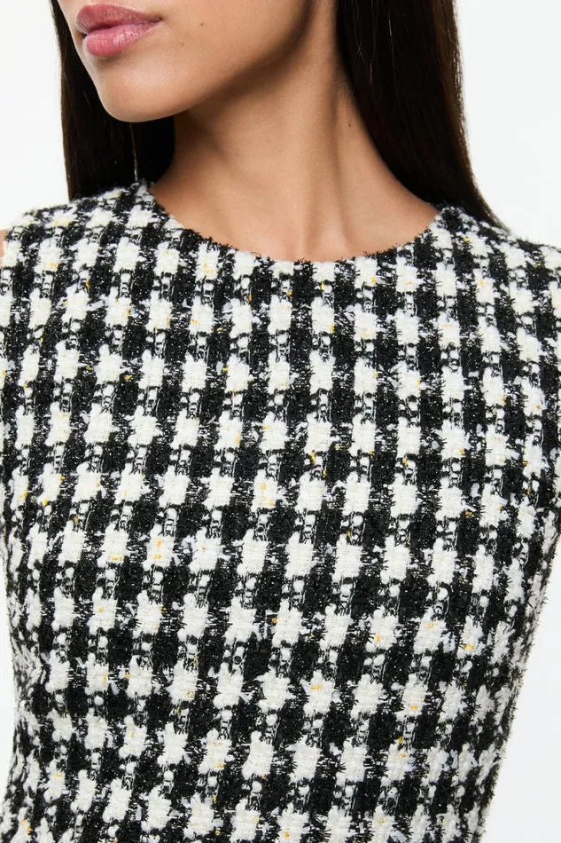 Alice Olivia Clyde Mini Dress Blackwhite Women Dresses